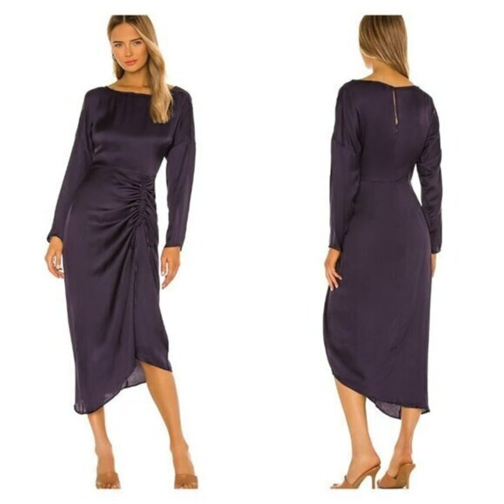 L'Academie Long Sleeve Midi Dress - Navy